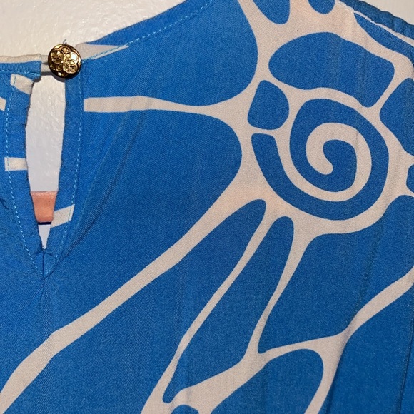 Women’s Escapada Tunic Sleeveless Square NeckAbstract Print Blue White Sz Med - Picture 4 of 9